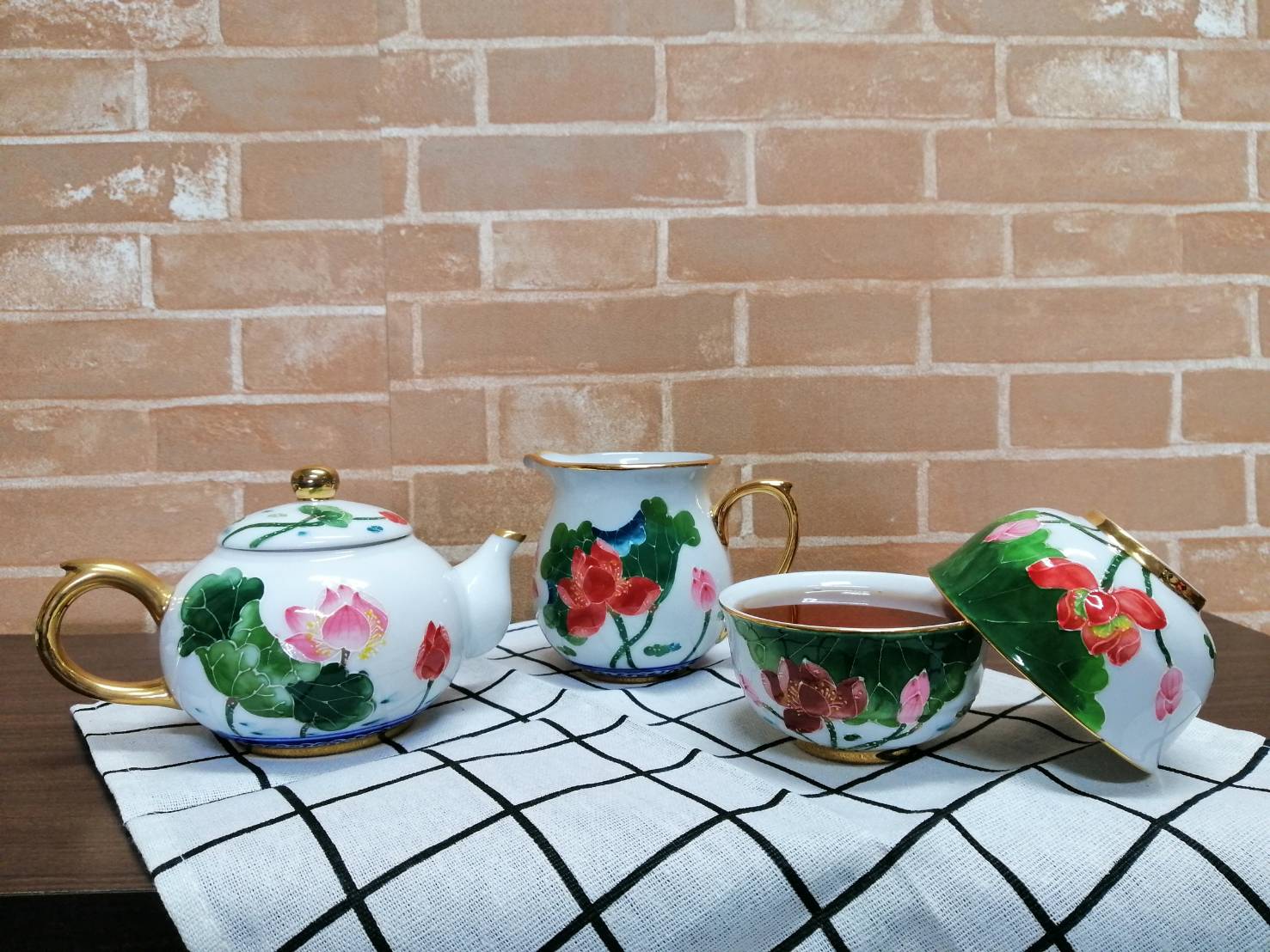 白荷花茶具