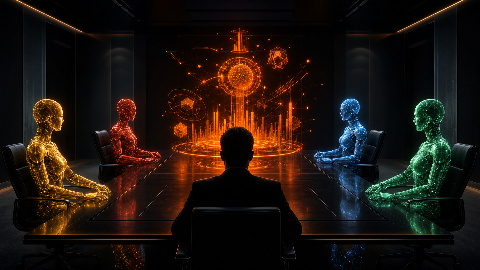 AI 會議室:四個立場各異的 AI 委員與老闆同桌開會